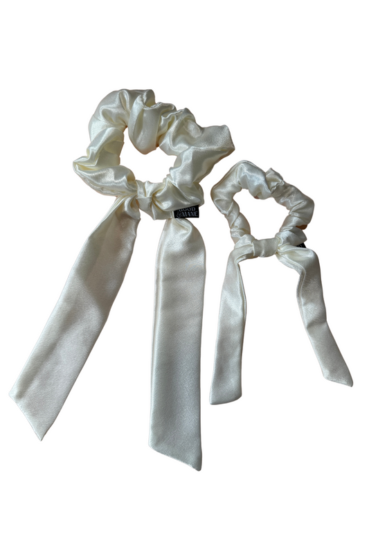 Amber Satin Ribbon Scrunchie (Two Sizes)