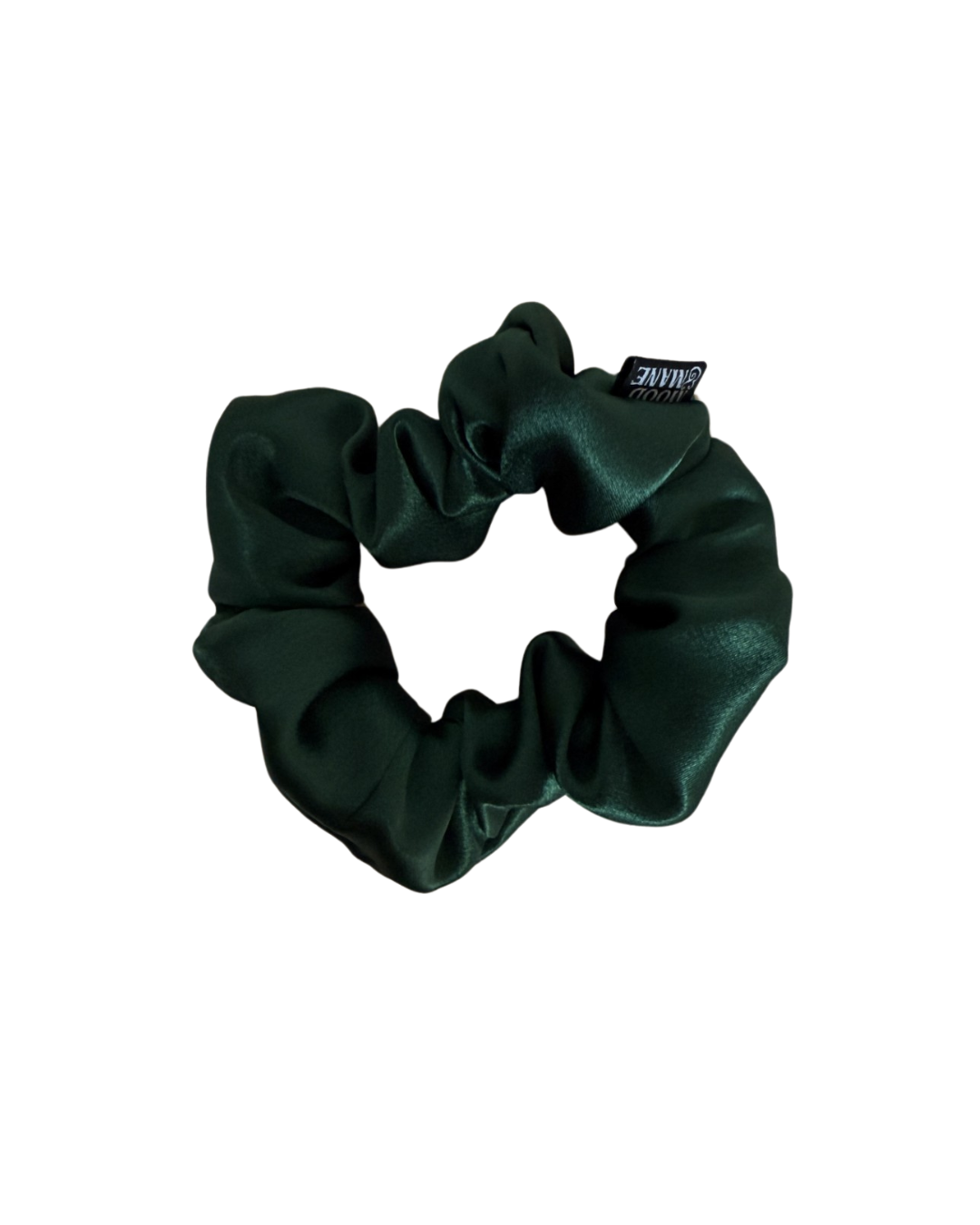 Bottle Green Satin Scrunchie for Thick Hair | No Slip Hybrid Elastic | Gretta