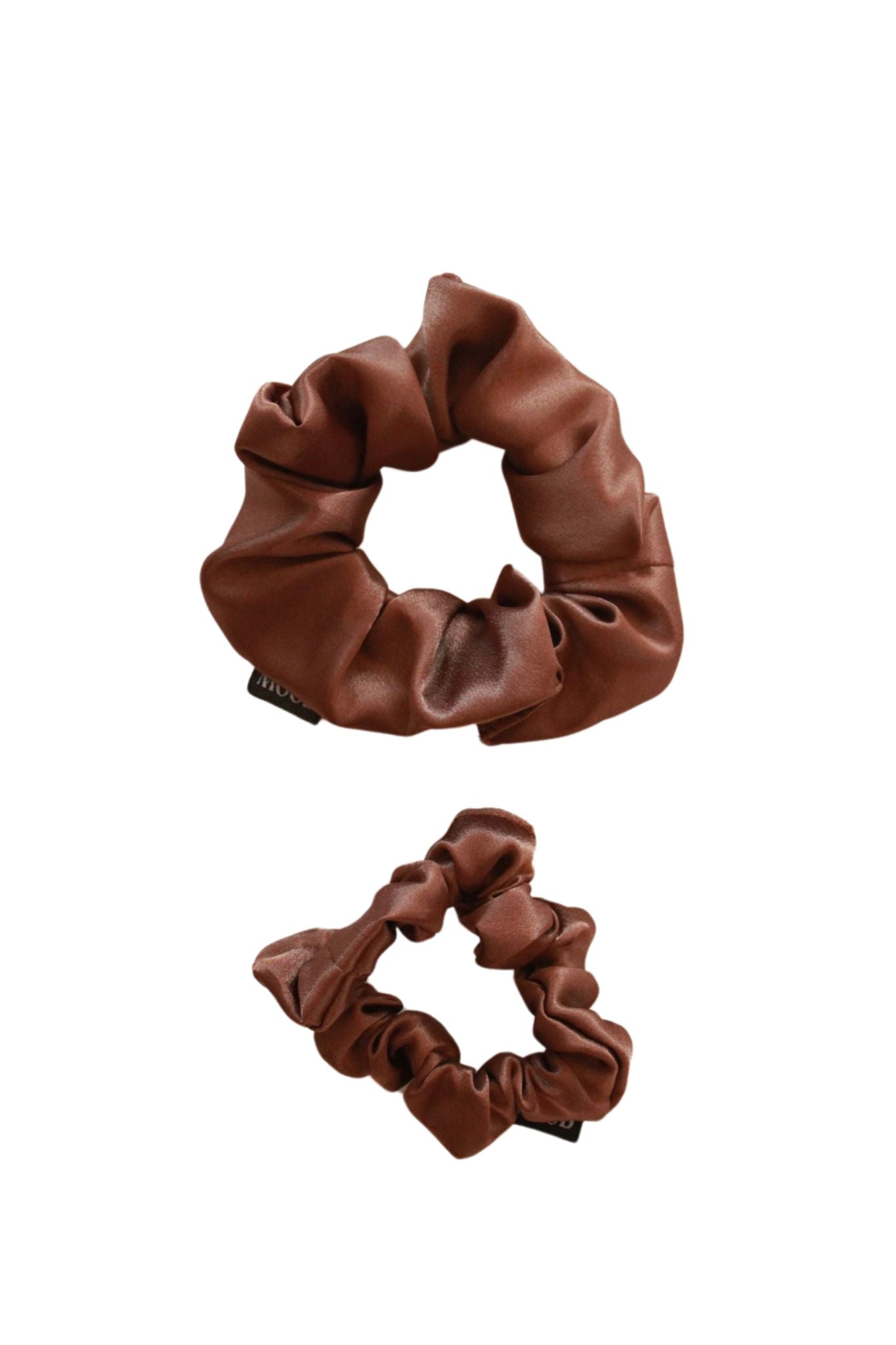 SATIN SCRUNCHIE CHOCOLATE BROWN SATIN SCRUNCHIE CHOCOLATE BROWN