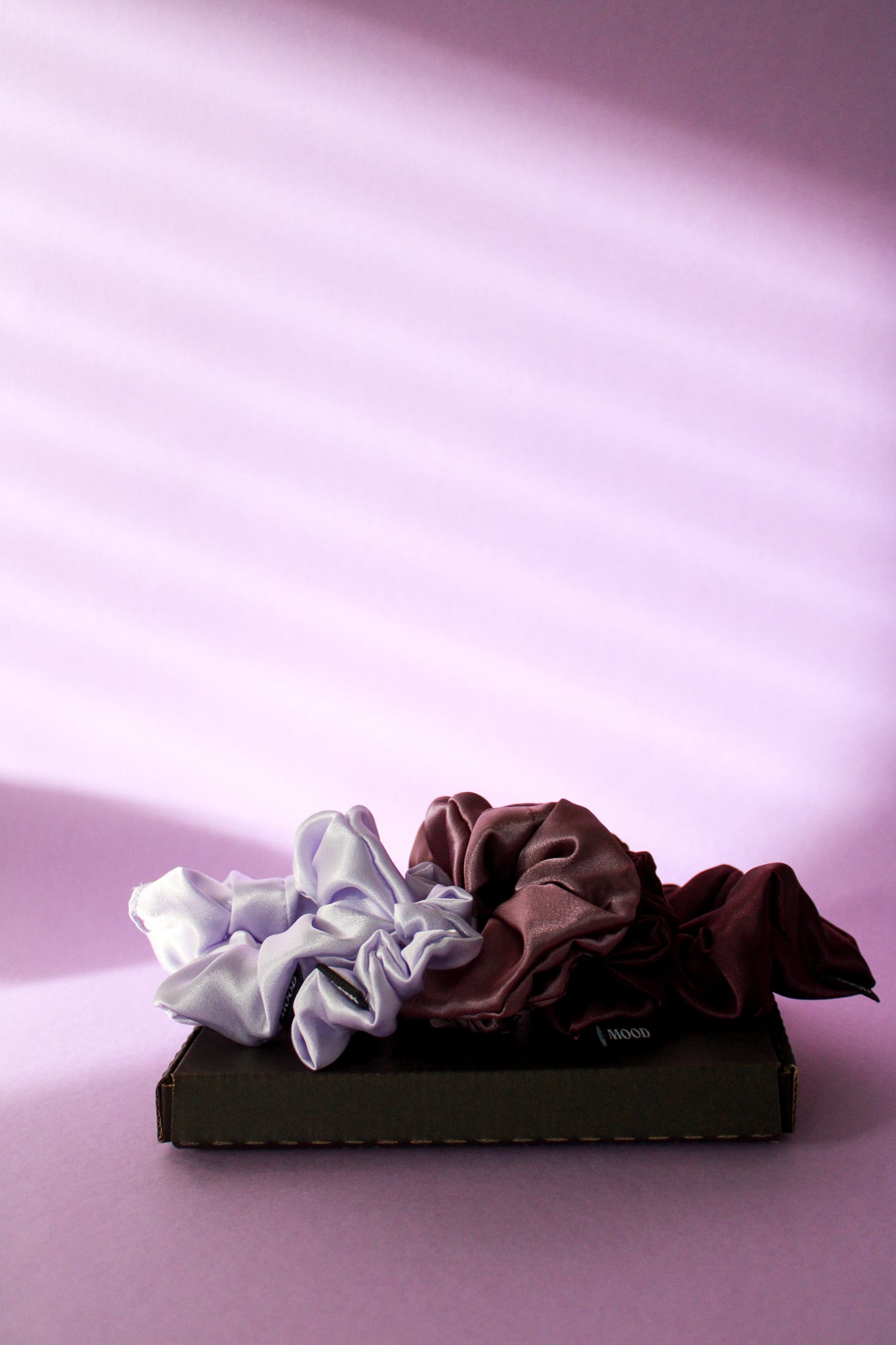 Purple Satin Scrunchie for Thick Hair | No Slip Hybrid Elastic | Petey