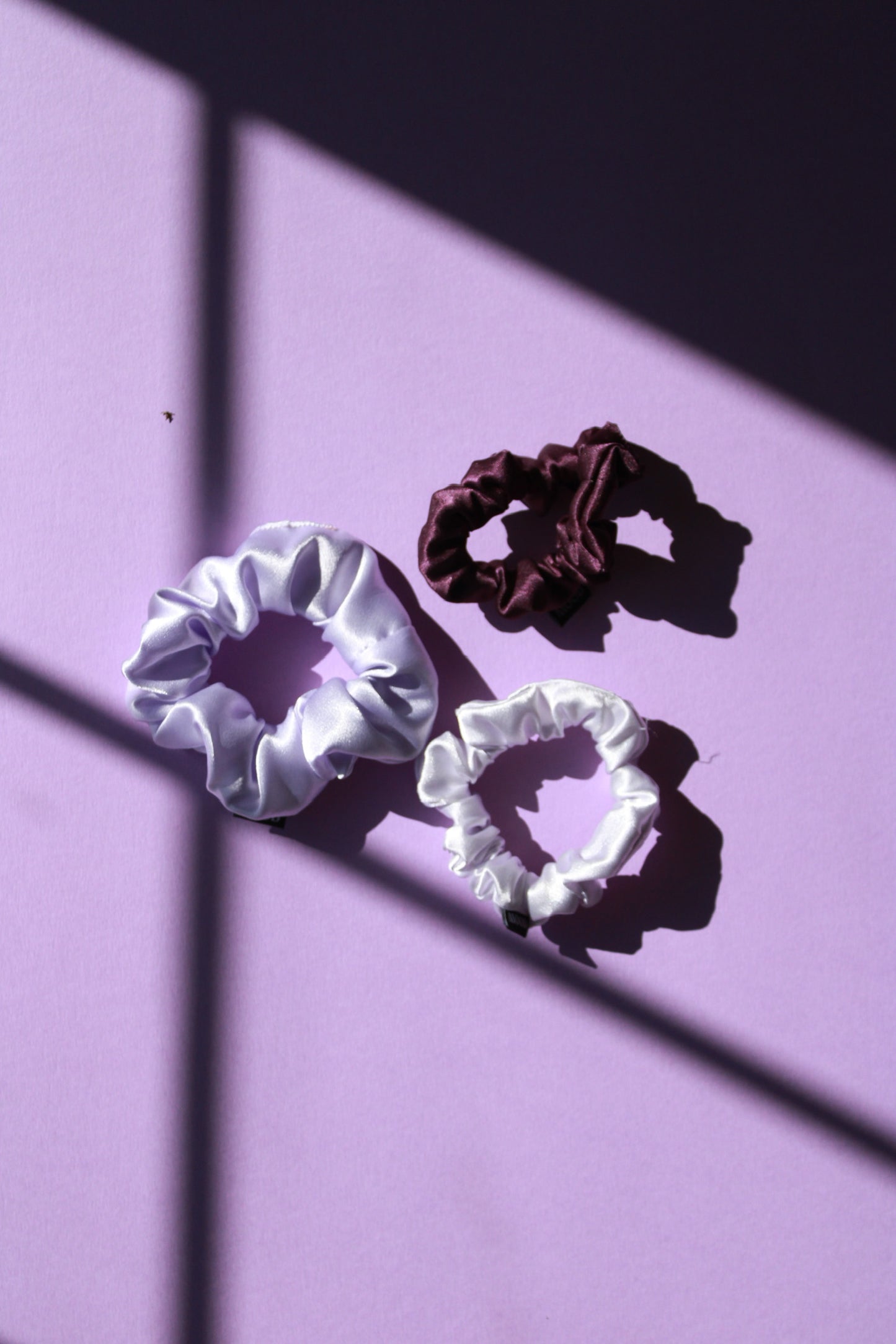 Lilac Purple Satin Scrunchie for Thick Hair | No Slip Hybrid Elastic | Polly