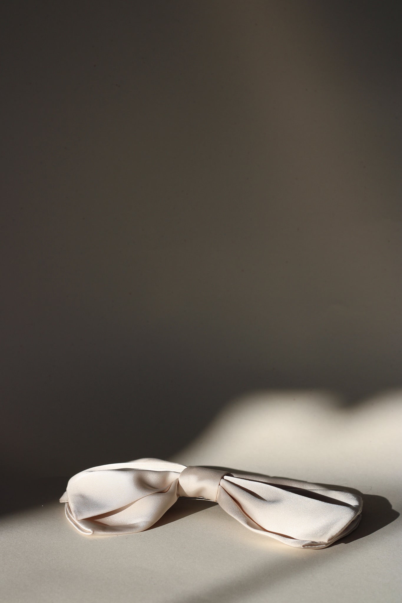 Ivory Satin Hair Bow