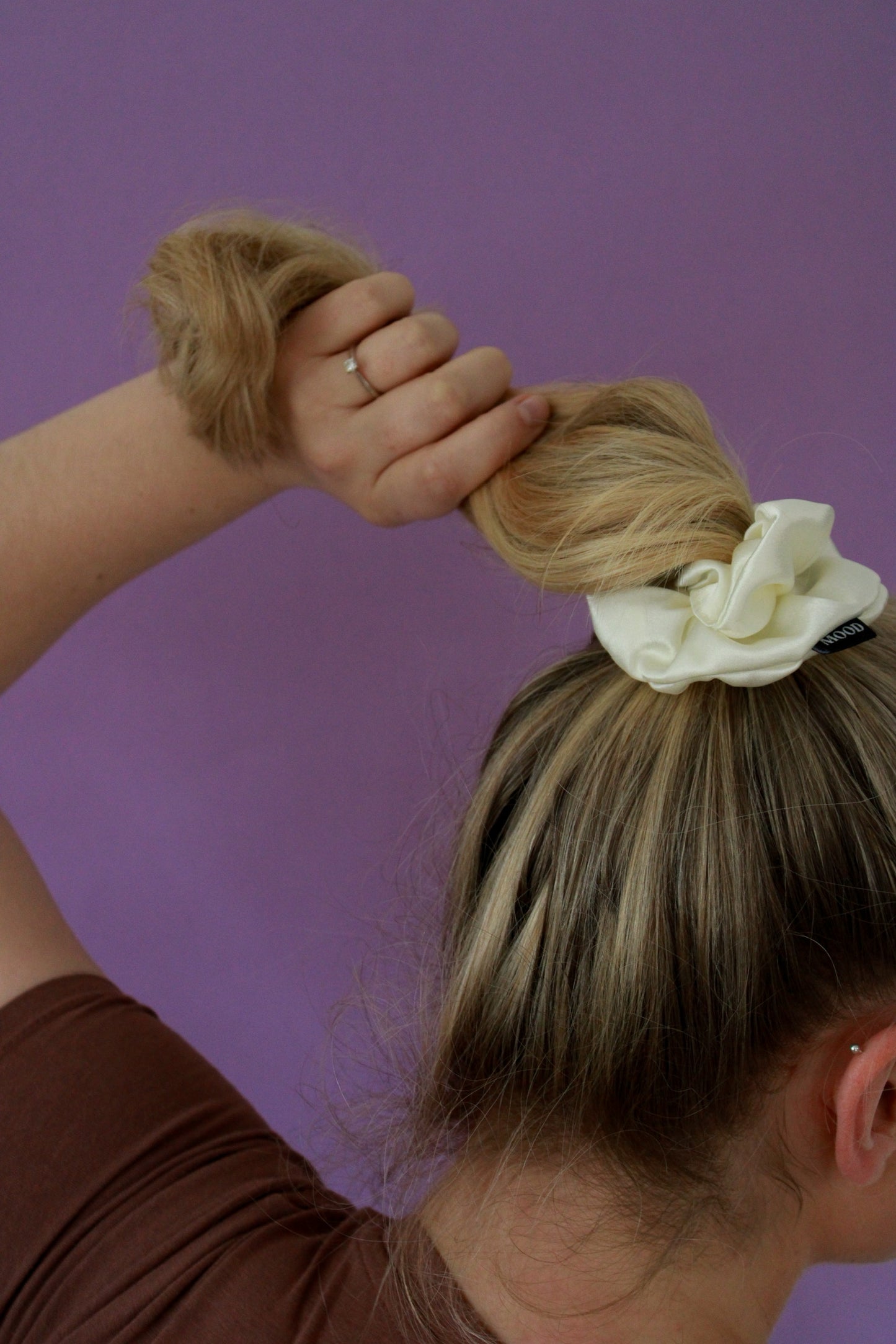 Cream Elastic Hair Bobble with Great Hold
