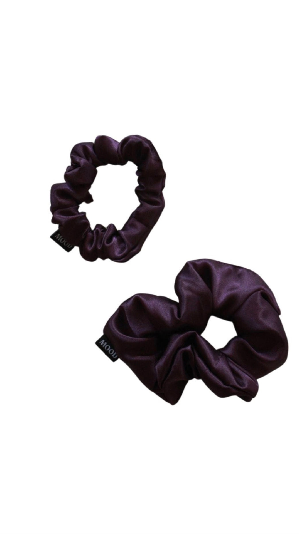 Plum Purple Satin Scrunchie for Thick Hair | No Slip Hybrid Elastic | Patrica