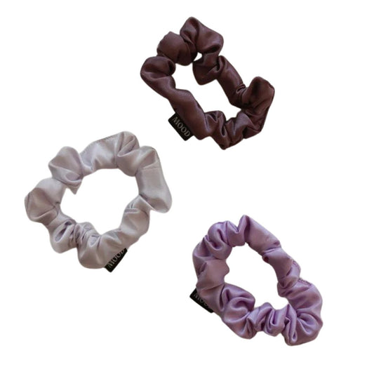 Purple Mini Mood Scrunchie Trio