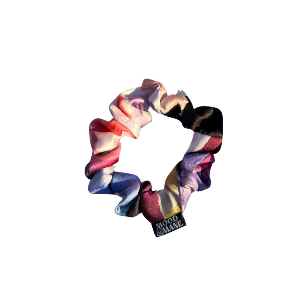 floral satin scrunchie for thick hair