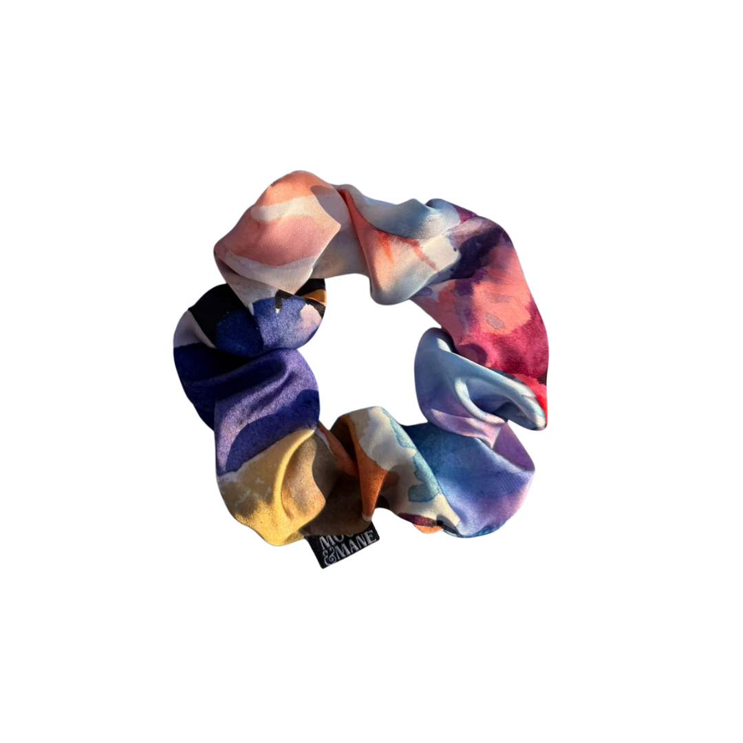 floral satin scrunchie for thick hair