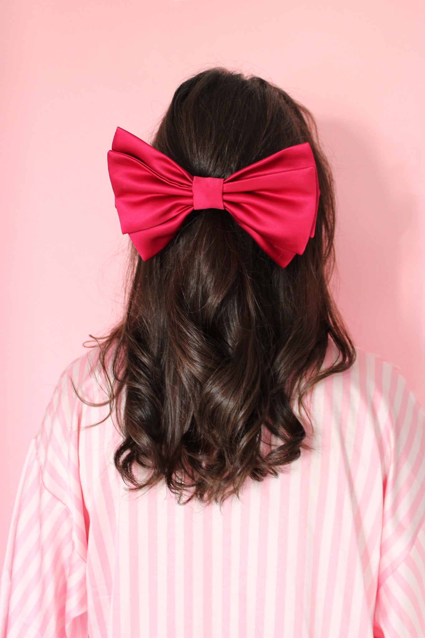 Annie Oversized Pink Silk Hair Bow