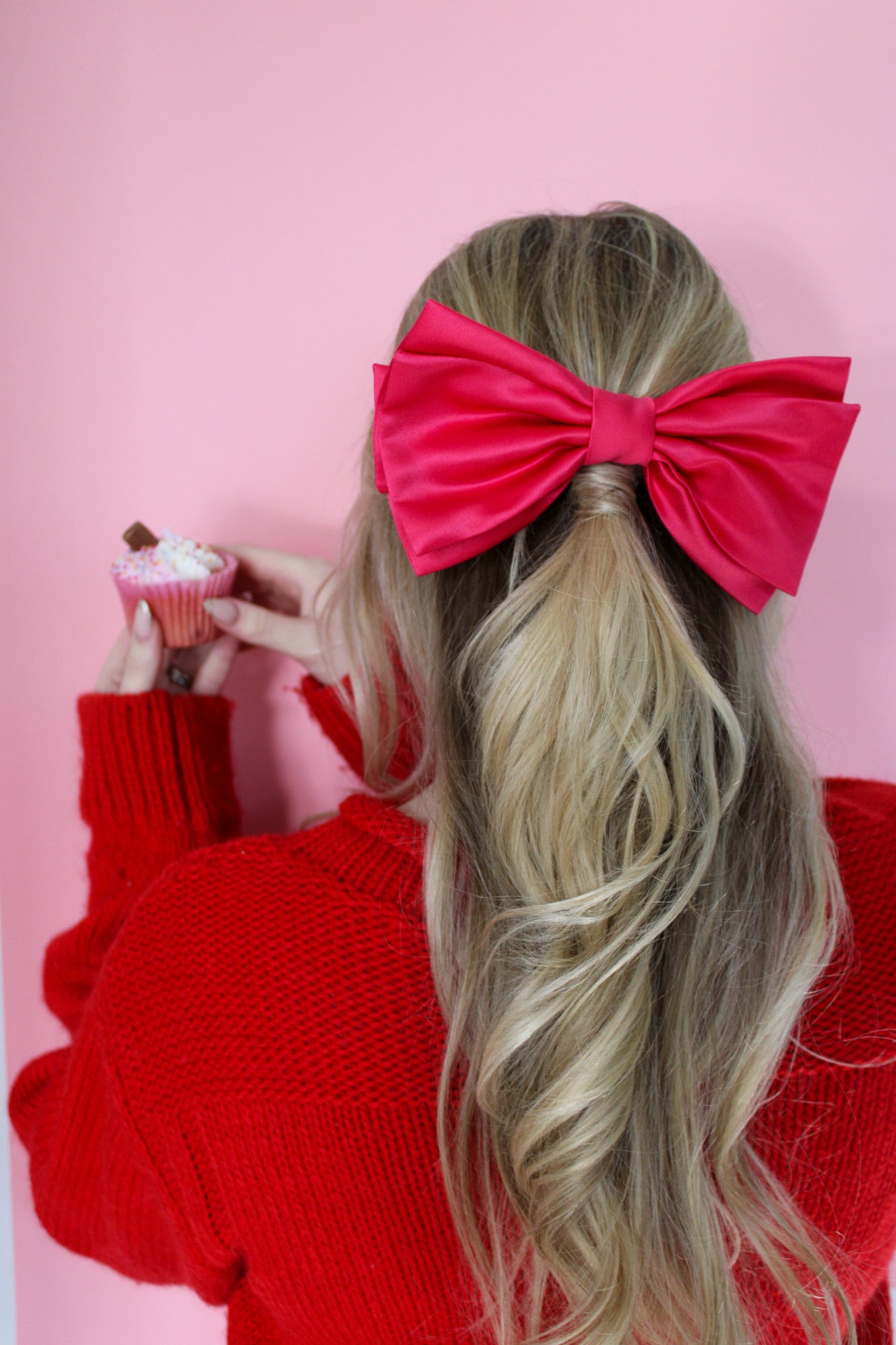 Emily Dark Pink Red Magenta Wedding Hair Bow