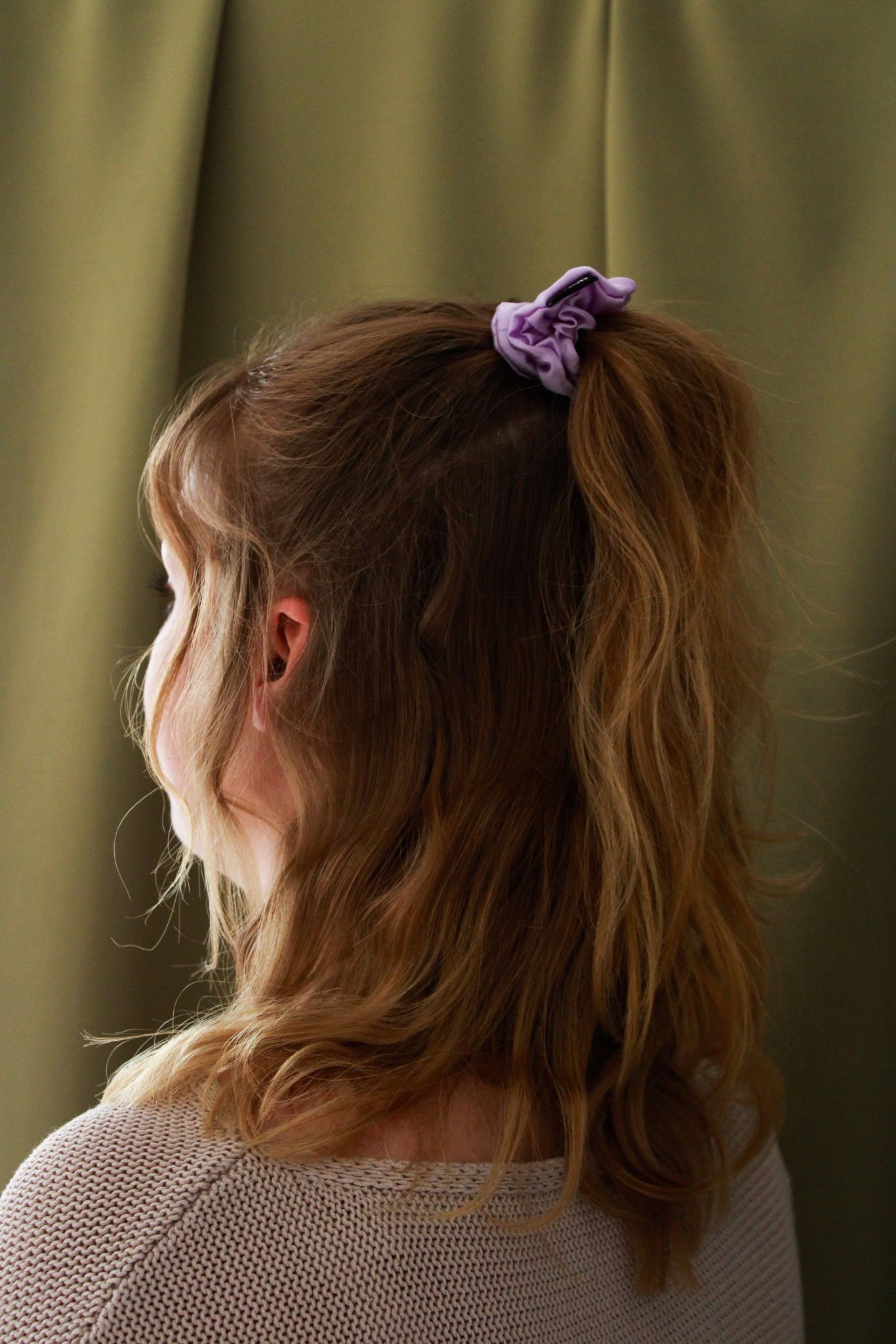 Purple Satin Scrunchie best hold for Thick Hair 