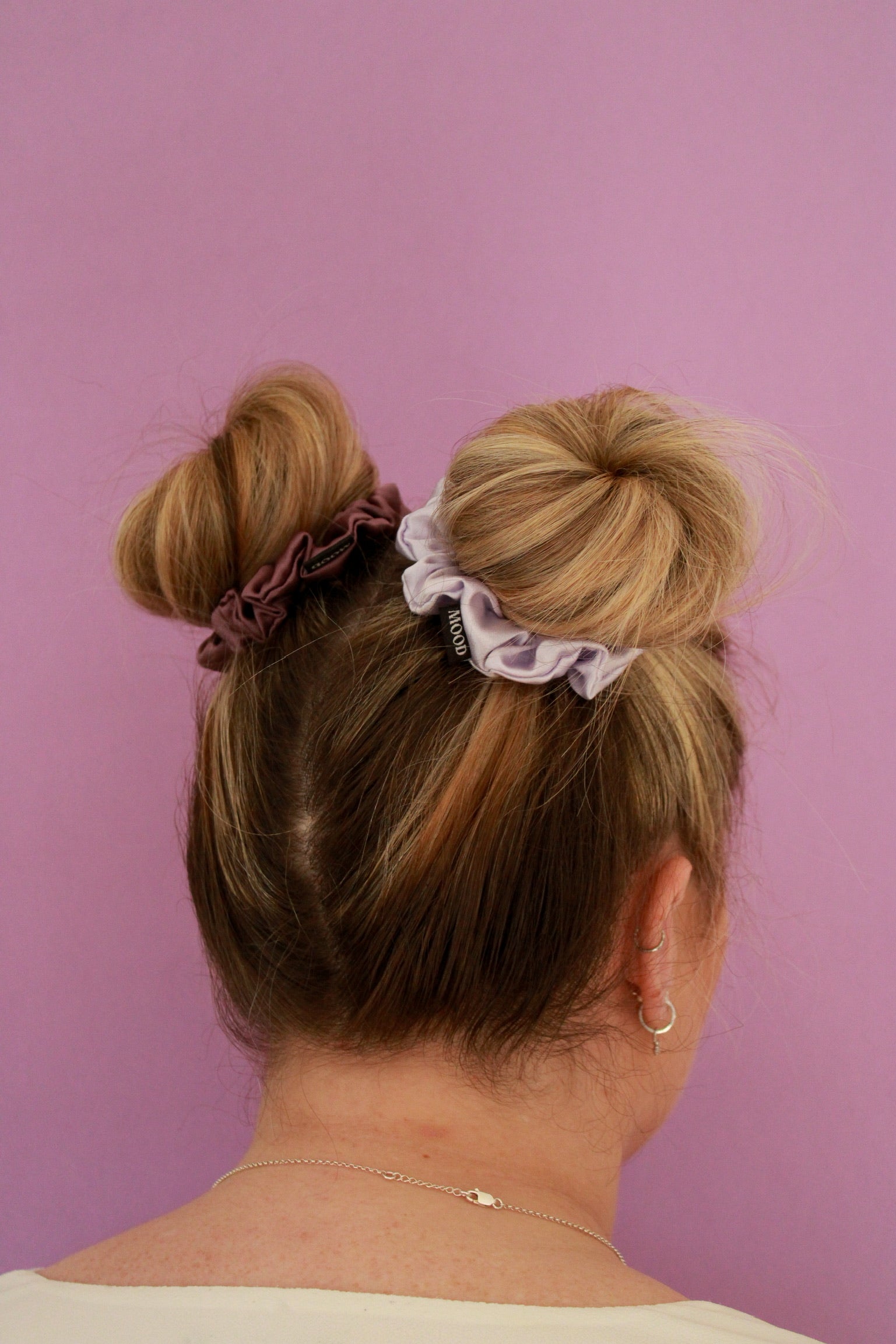 Mauve Purple Silk Scrunchies Great Hold for Thick Hair